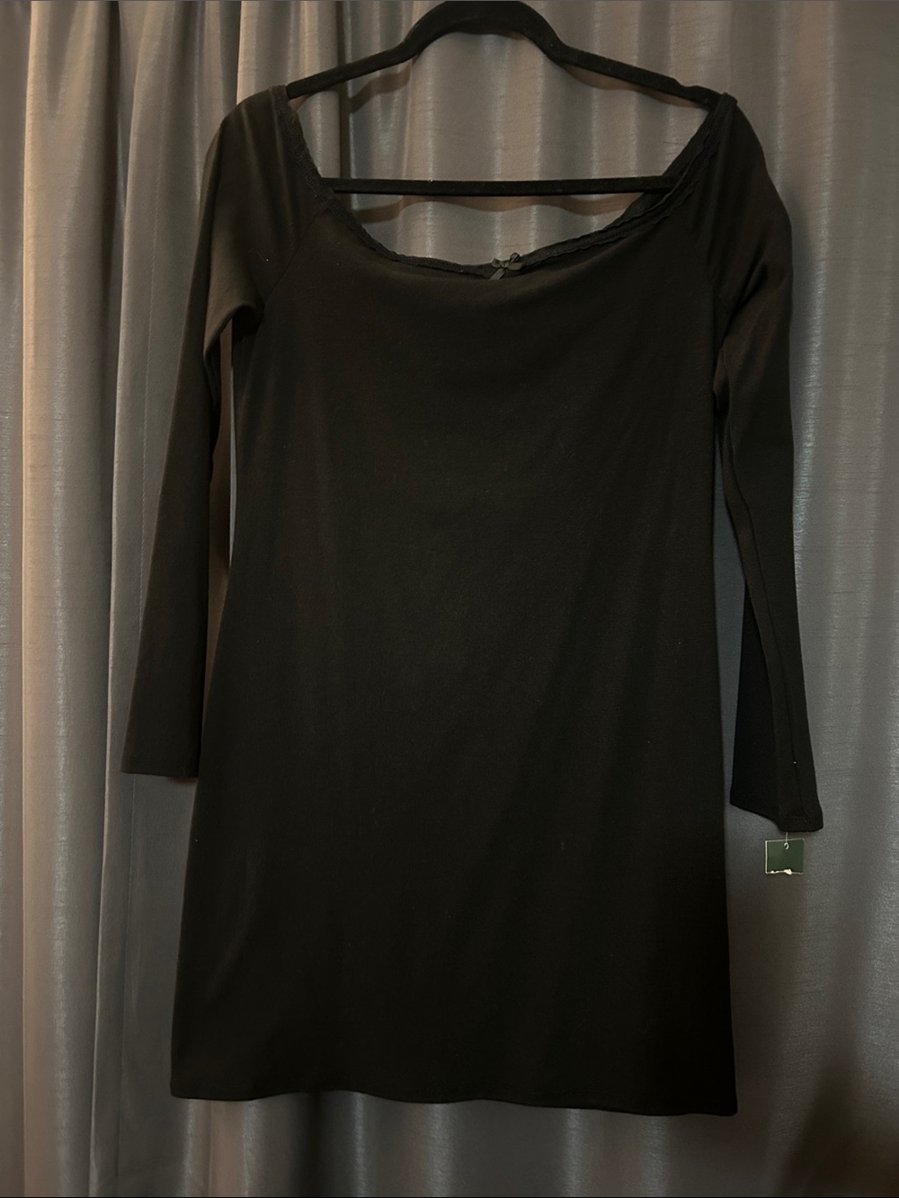 wild fable Black Long-Sleeve Scoop Neck Dress